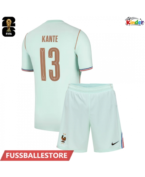 Günstige Frankreich Kante #13 Auswärts Trikotsatzt Kinder WM 2026 Kurzarm (+ Kurze Hosen)